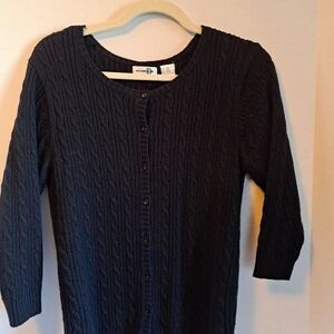 Women's Black Cable Knit Sweater